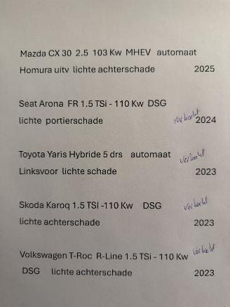 Vaurioauto  passenger cars Mazda CX-30 2.5  - 103 Kw MHEV. Automaat Homura 2025/9
