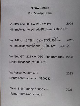 skadebil auto Volkswagen ID.5 Pro  89 Kw/h. 210 Kw 2025/2
